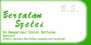 bertalan szelei business card